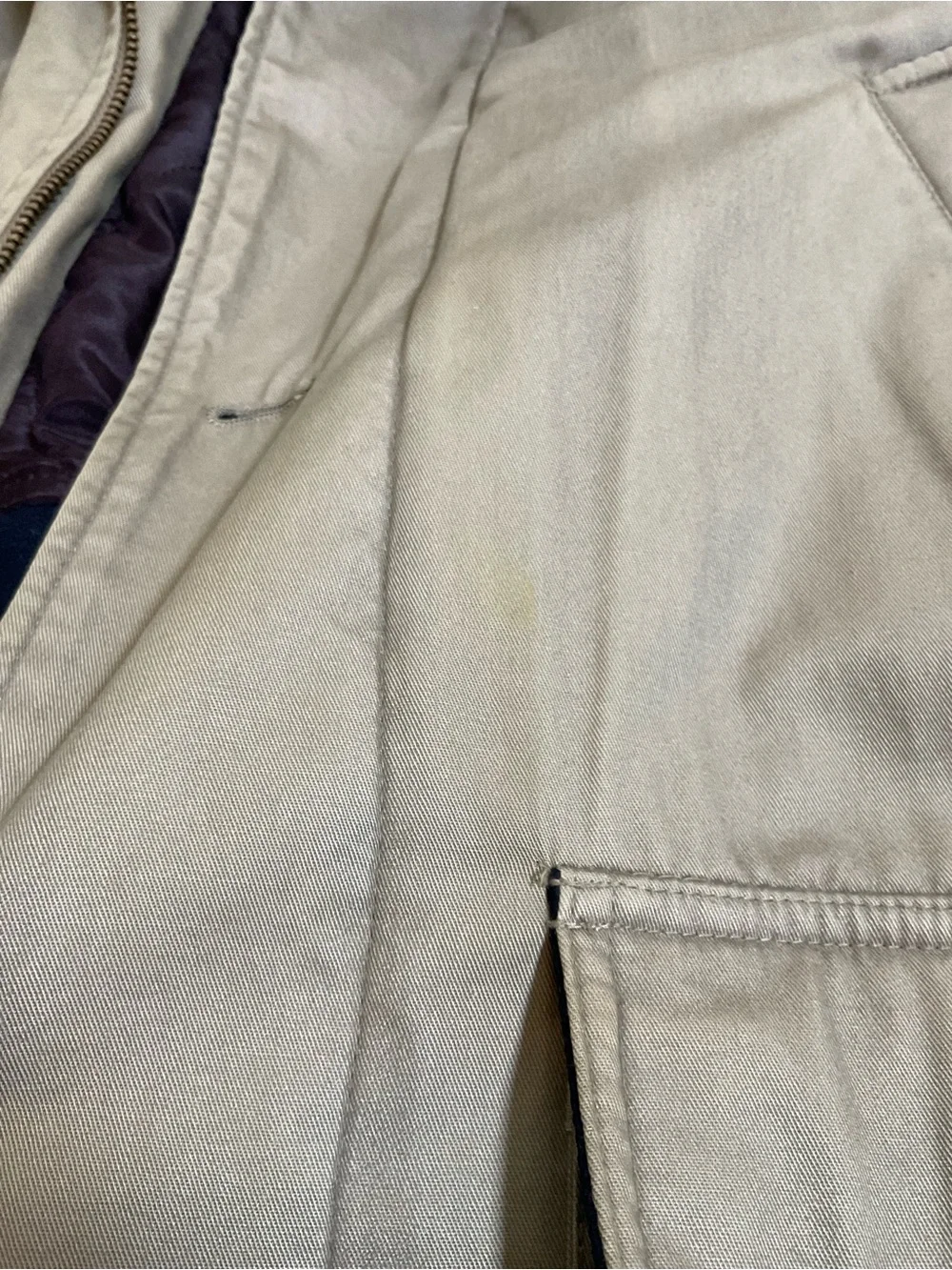 L.L. Bean Men’s Taupe Field Coat with Dark Brown Collar